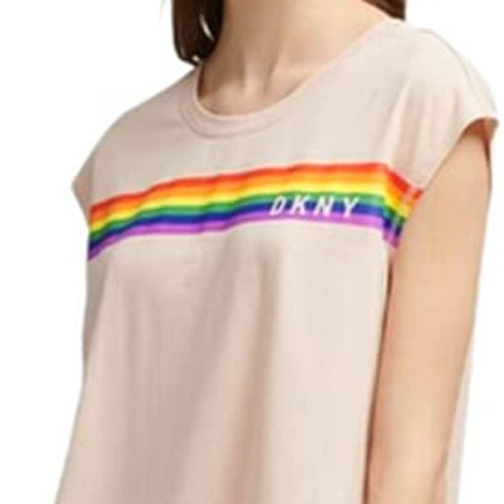 NWT..DKNY Sport Logo T-Shirt-M-Parfait Peach Color 12/13